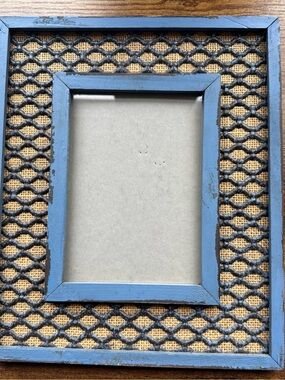 CBK Blue Photo Frame. 10x12. Holds 5x7 Photo. Distressed. GUC